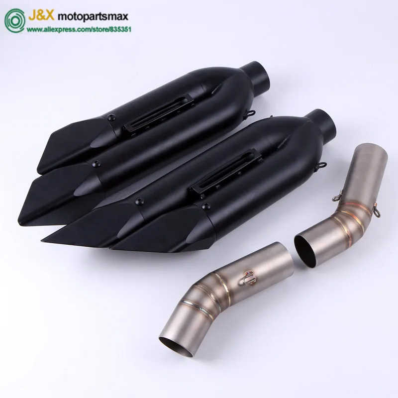 

Motorcycle Exhaust Full System Middle Pipe + Muffler For Ducati 848 Carbon Fiber Motorbike Mufflers Escape With DB Killer