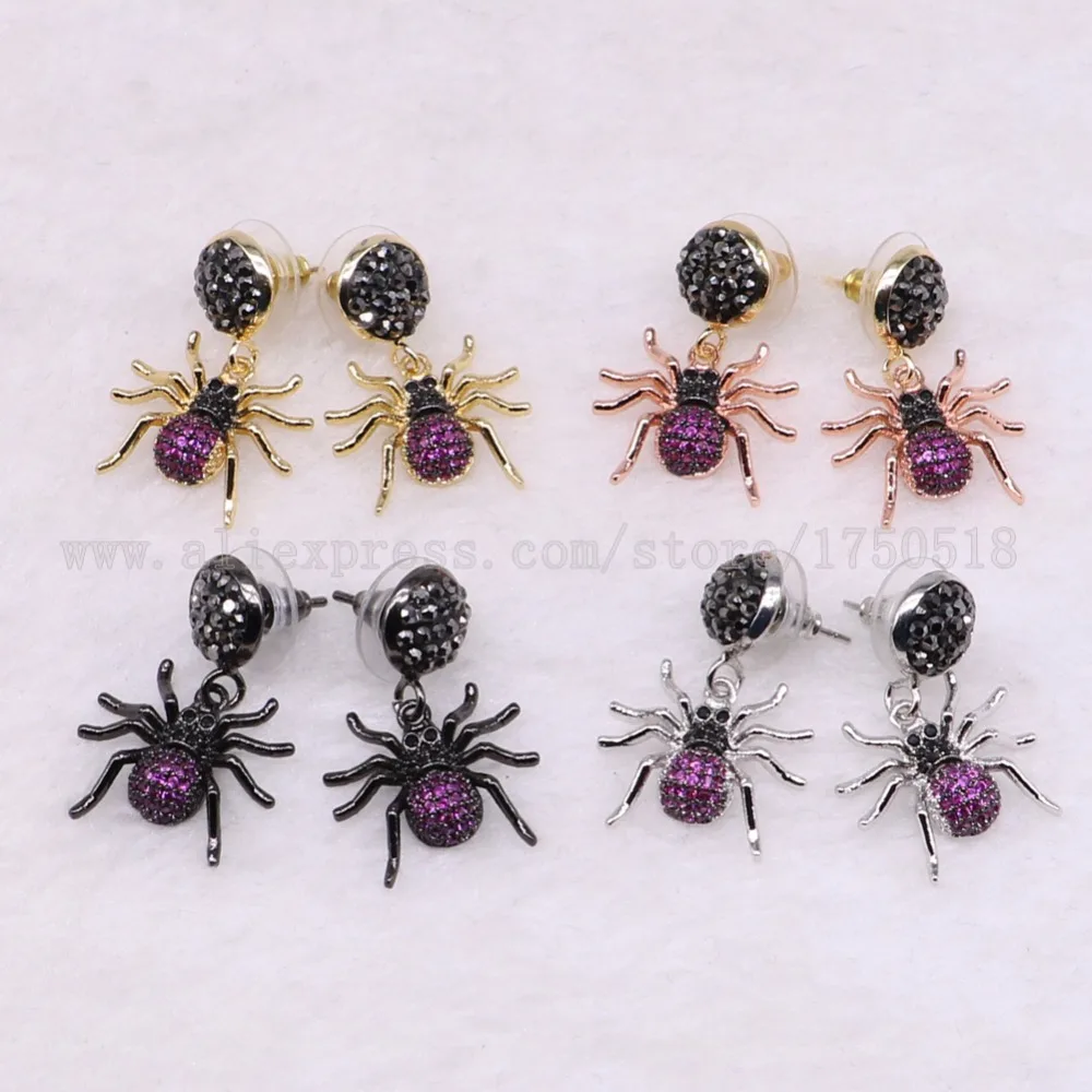 5 пар Разноцветные серьги гвоздики в виде насекомых|spider earrings|earrings with studsearrings earring |