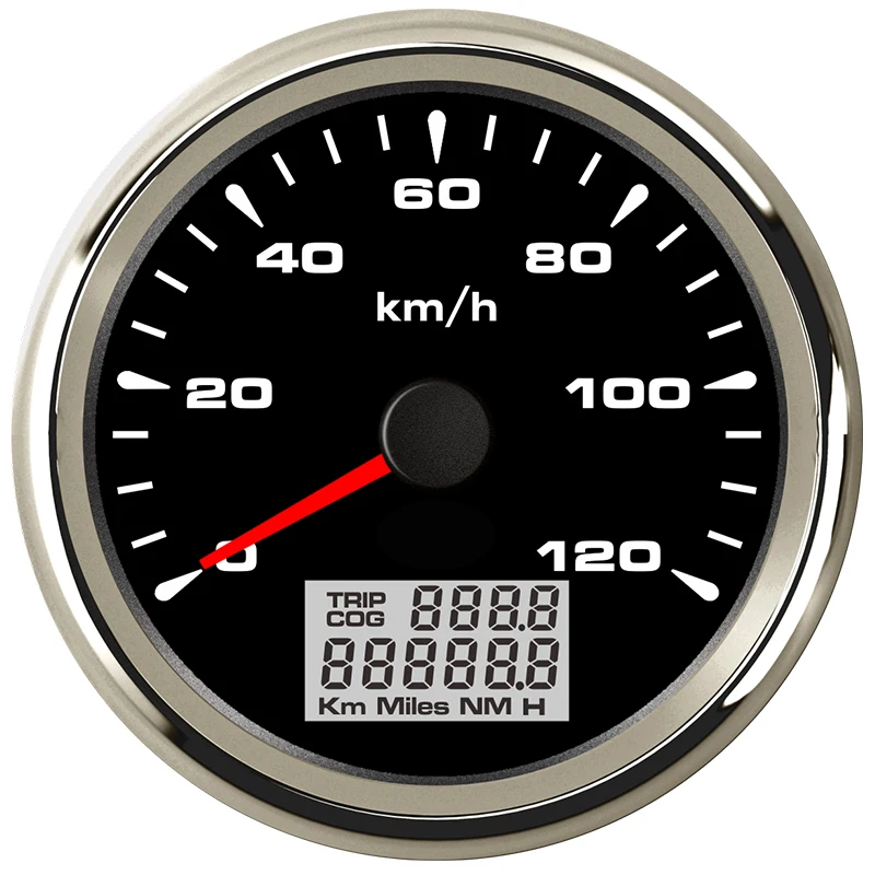 0~ 120 kmh 85 мм Лодка автомобиля gps Спидометр ЖК-дисплей Дисплей IP67 доказательство воды для двигателя авто Yacht 7 с аккумулятором, Трехцветная подсветка 12 V-24 V