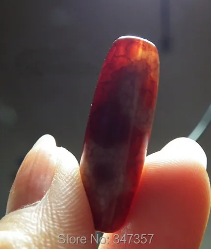 Старая Тибетская подвеска с бусинами Dzi размером 30x10 мм с рисунком солнца+луны+звезды, красного цвета, оптом для создания тибетских украшений.