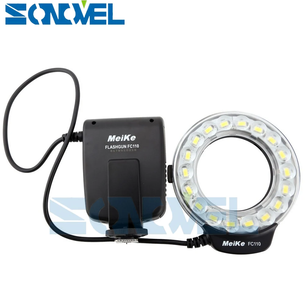 Светодиодная Кольцевая вспышка Meike FC-110 FC110 для макросъемки Nikon D7500 D7200 D5600 D5500 D5300 D5200