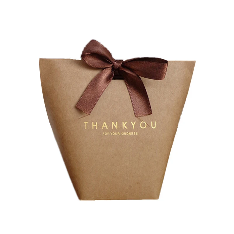 kfaft thank you Подарочная коробка посылка Kfaft бумажные пакеты высококлассные черные белые бронзовые французские спасибо упаковочные коробки для гостей Merci конфеты мешок 5 шт - Цвет: kfaft thank you