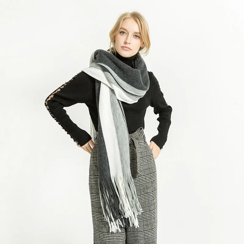 [OuMo] Новый бренд зимний женский шарф Элегантность Темперамент дизайнерский шаль