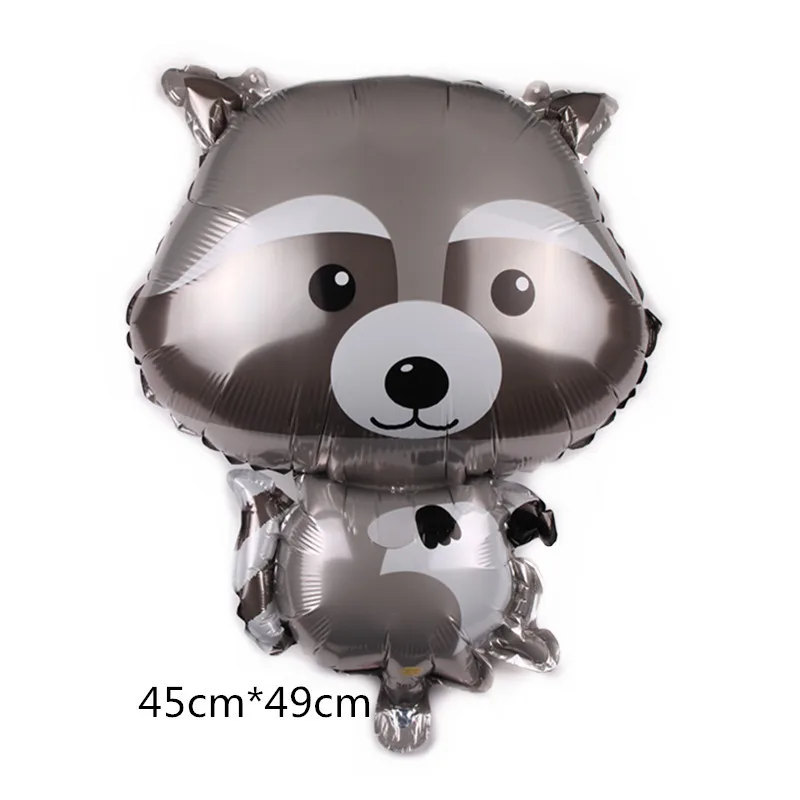 Raccoon Мультяшный воздушный шар из фольги в виде животного, панды, лисы, слона, бабочки, динозавра, гелиевые шары для детей, украшения для дня рождения, подарок - Цвет: Raccoon