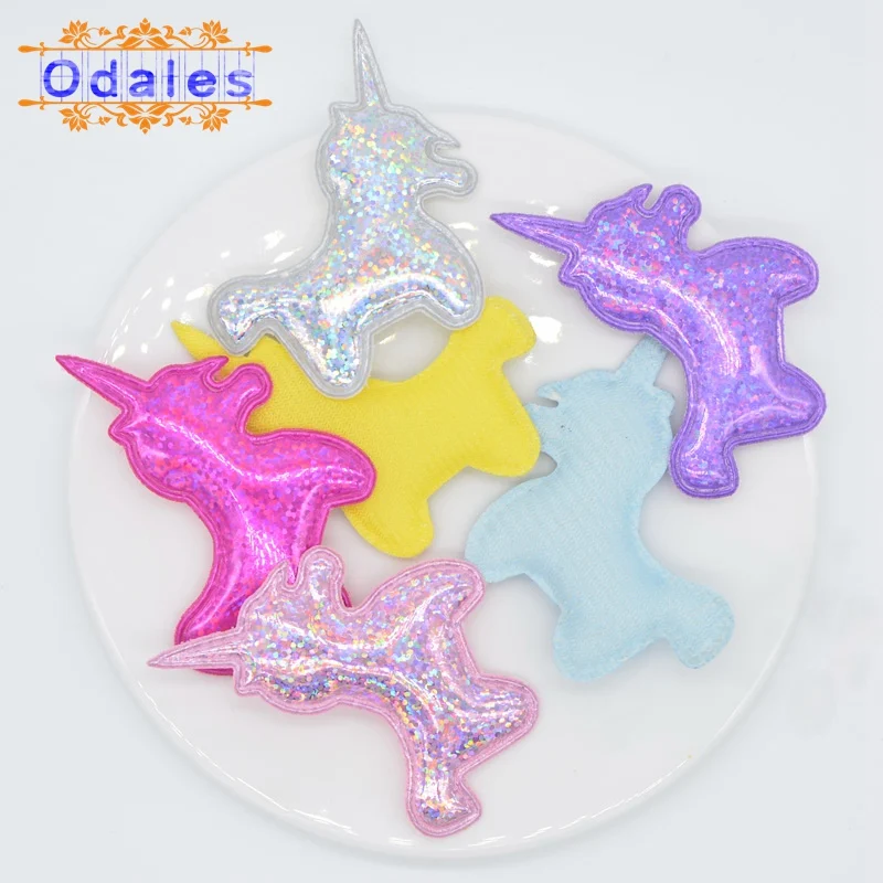 36 шт. блестящая Лазерная единорог с аппликацией Детские Поделки своими руками