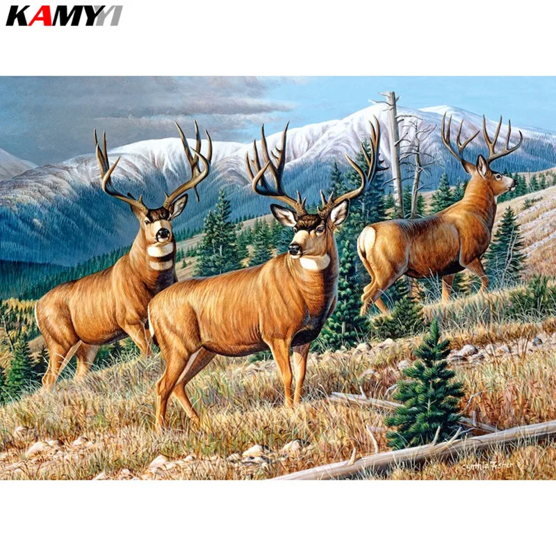 

Full Square/Round Drill 5D DIY Diamond Painting Deer herd 3D Embroidery Cross Stitch Mosaic Decor HYY