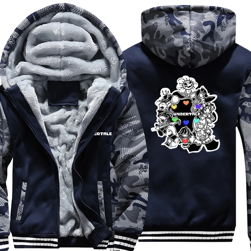 Толстовка мужская с капюшоном свитшот принтом игры Undertale утепленная флисовая