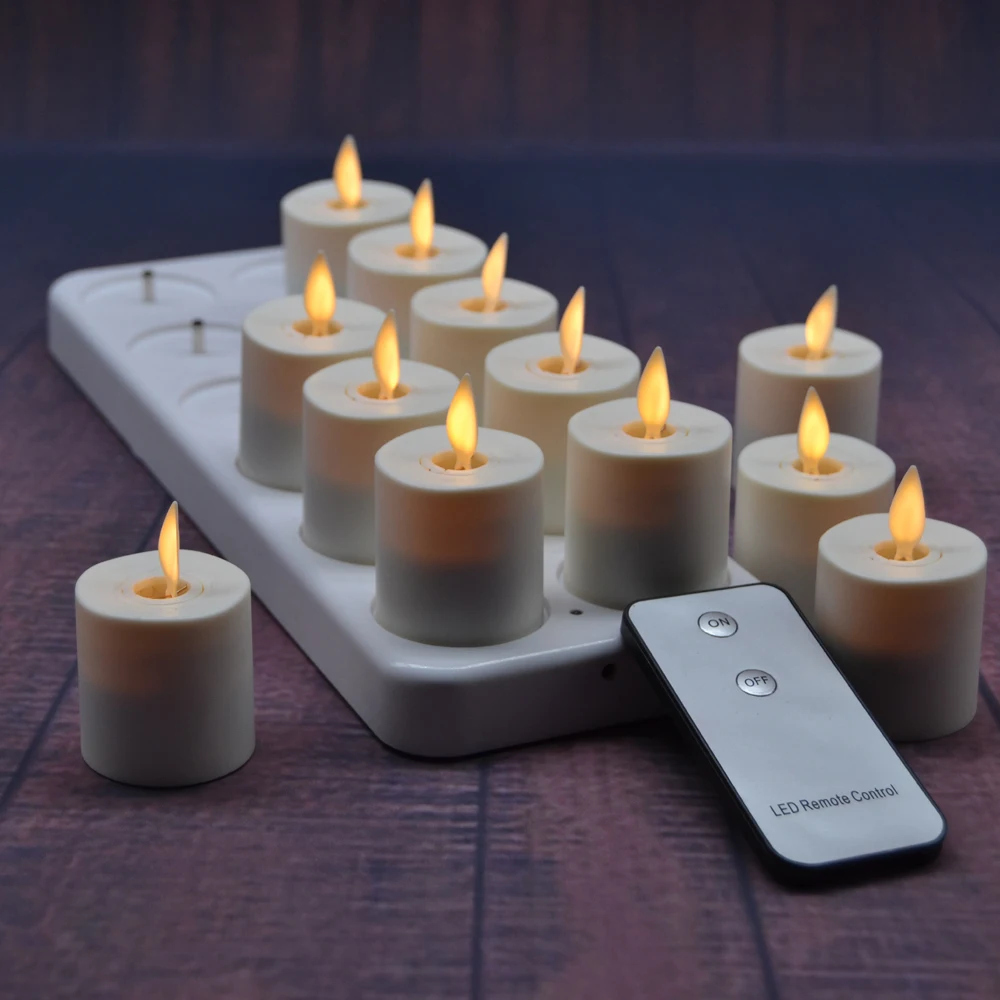 Шт. 12 шт. перезаряжаемые светодиодные свечи набор мерцания обсветодио дный Ету