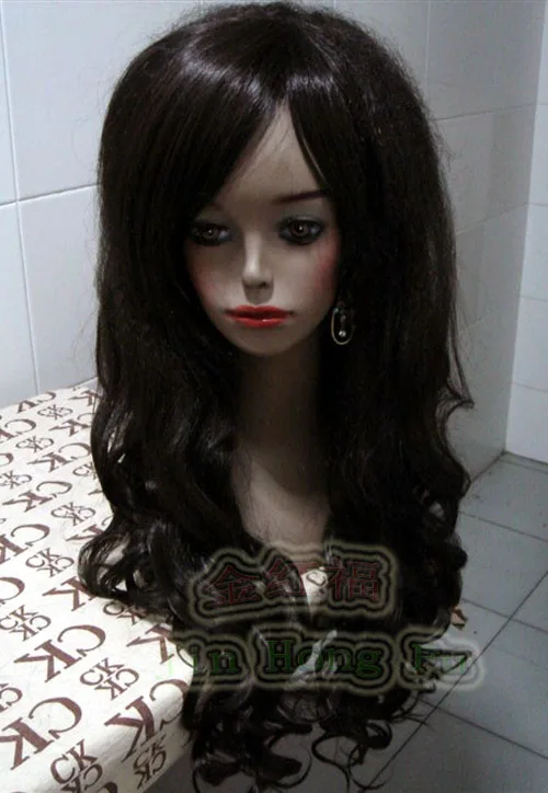 БЕСПЛАТНАЯ доставка&gt&gt&gt Новое! длинные Темно-Коричневые Вьющиеся Партии Cosplay