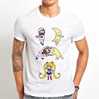 Забавная танцевальная футболка с Сейлор фьюжн, мужская летняя новая белая Повседневная крутая футболка с японским аниме