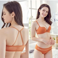 new sexy push up front closure lingerie set gathering seamless underwear 34 cup brassiere women bralette bra and panties set