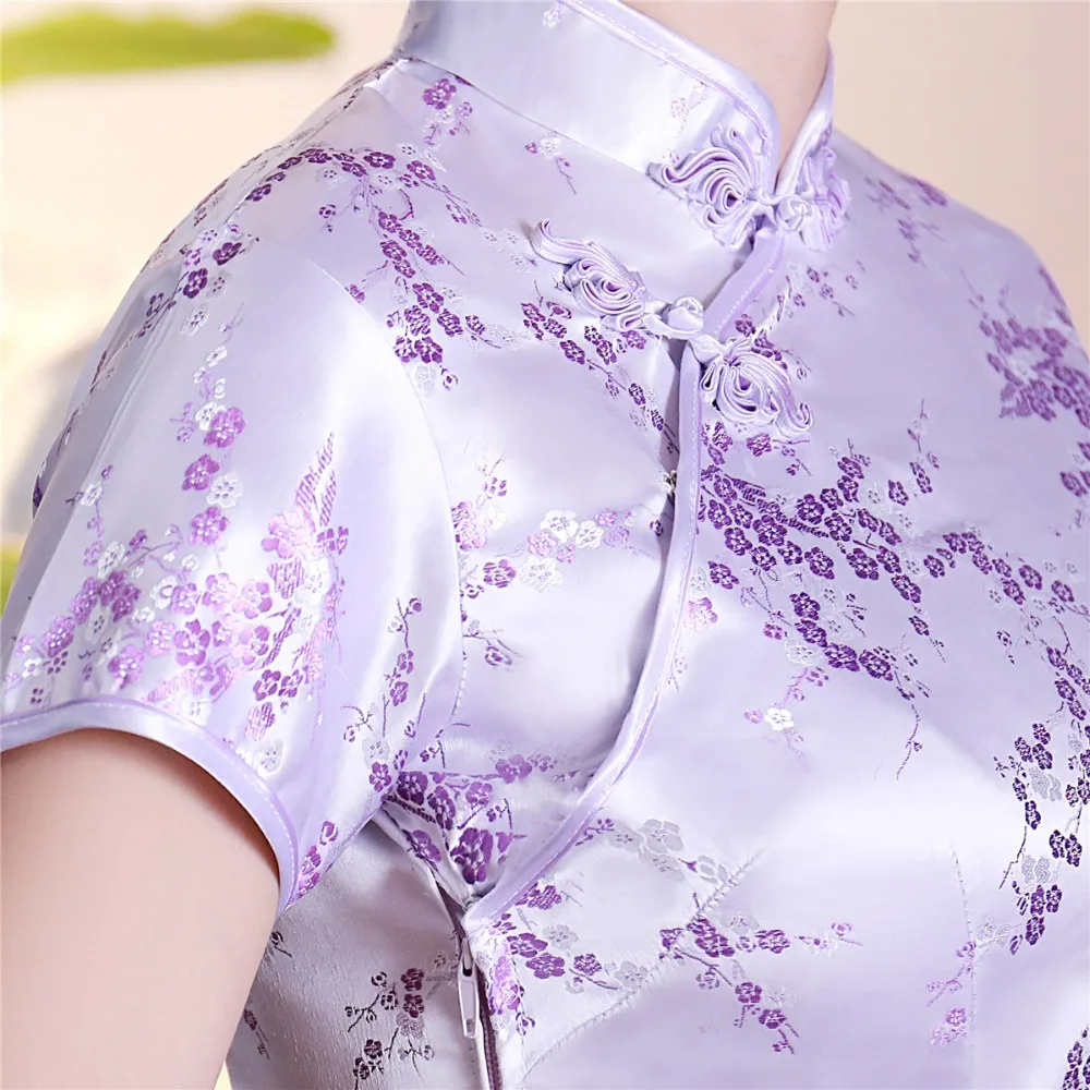 Шанхай история короткие Cheongsam Топ Традиционный китайский искусственный шелк/Атласный топ Дракон и Феникс Вышивка Блузка Топ Qipao рубашка