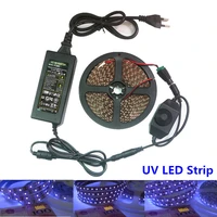 uv led strip light 3528 smd 60120ledsm 395 405nm ultraviolet ray led diode ribbon purple flexible tape lamp power adapter