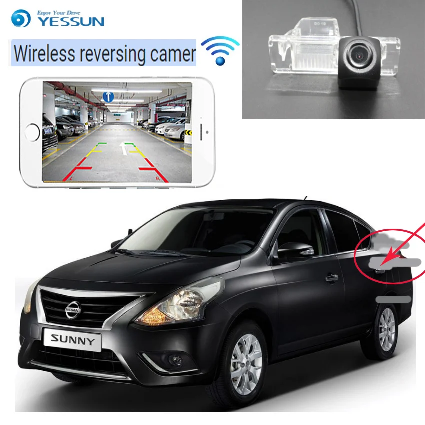 YESSUN car Reverse wireless reverse camera hd night vision For Nissan sunny 2011~2018 for Almera N17 2011~2019
