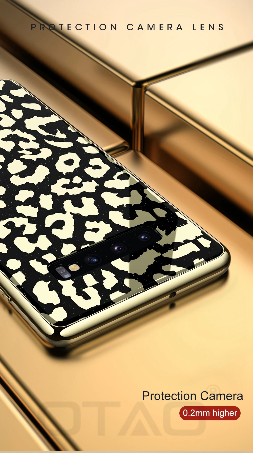 OTAO стеклянный чехол с леопардовым принтом для samsung Galaxy S9 S10 Plus S10e, Жесткий Чехол из поликарбоната для samsung Note 9, мягкий чехол из ТПУ с краями