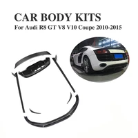 carbon fiber car accessories body kits front side rear lip spoiler side skirts for audi r8 gt v8 v10 2 door 2010 2015