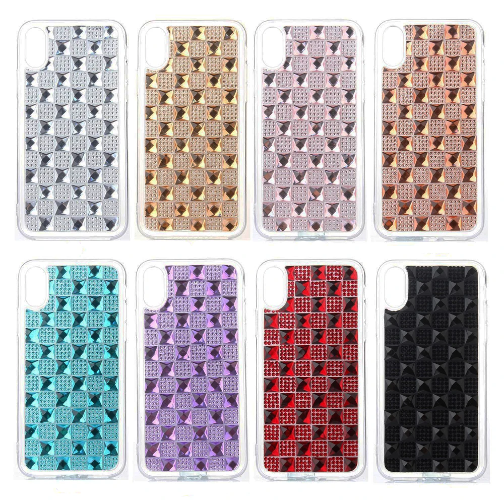Роскошные диаманта Rhinestone чехол для iphone Xs Max Xr X 8 7 Plus 6 S Мягкие TPU с украшениями в