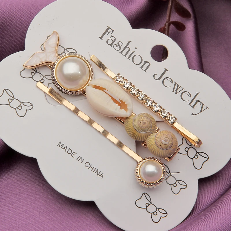 3 шт. модные заколки для волос в виде ракушек женская заколка пряжка зажим