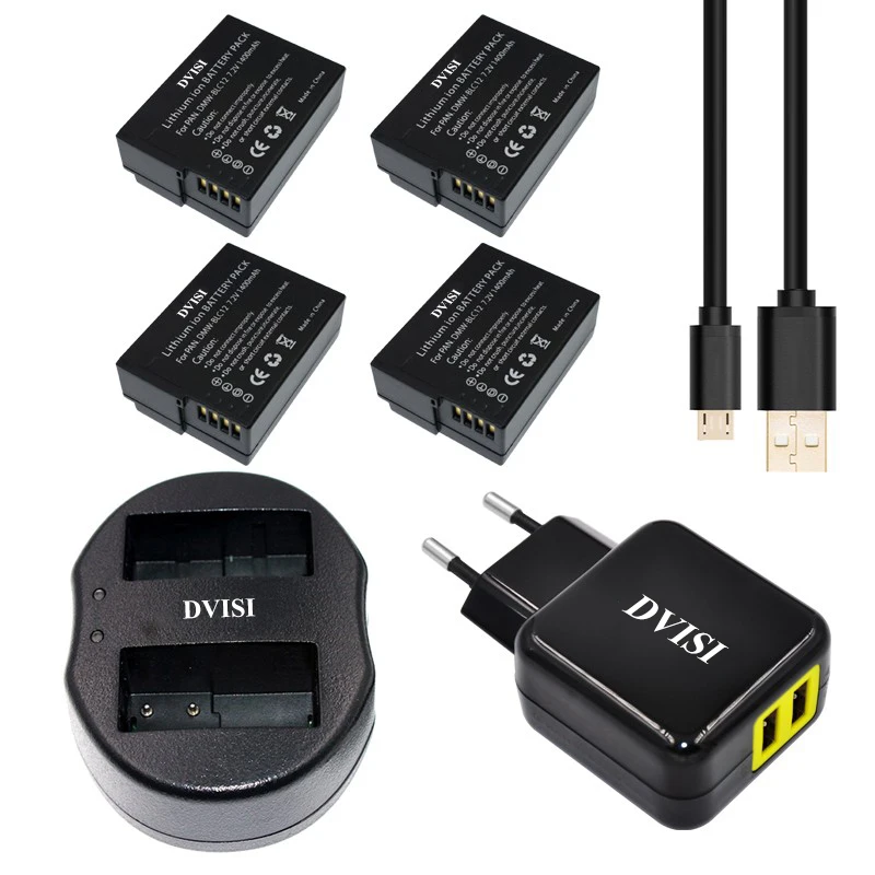 4 шт. аккумуляторные батарейки и зарядное устройство USB для Panasonic DMC GH2 G5 G6|dmw blc12|blc12