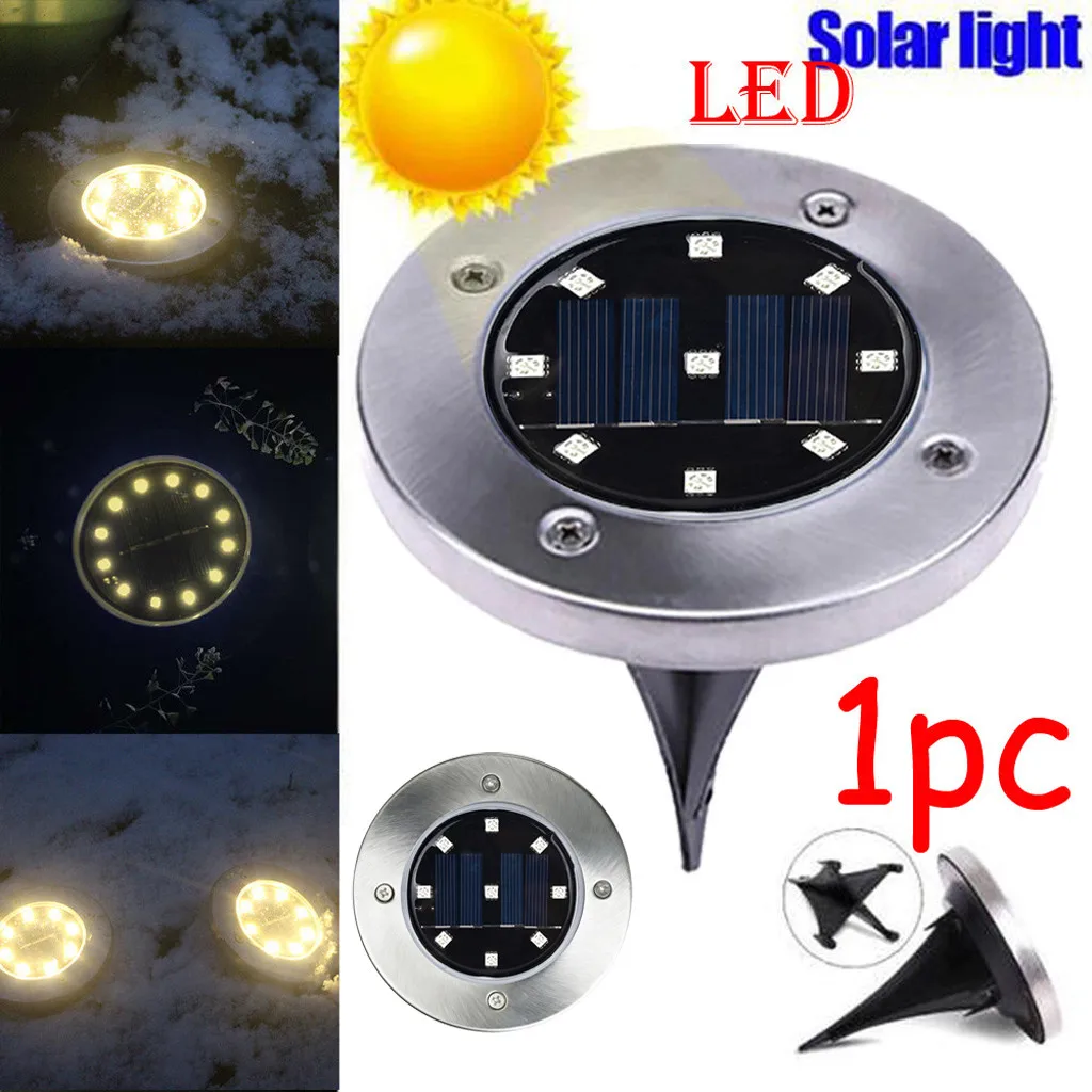 Под грунтовый светильник 9LED Солнечный свет Похоронен лампы на солнечных
