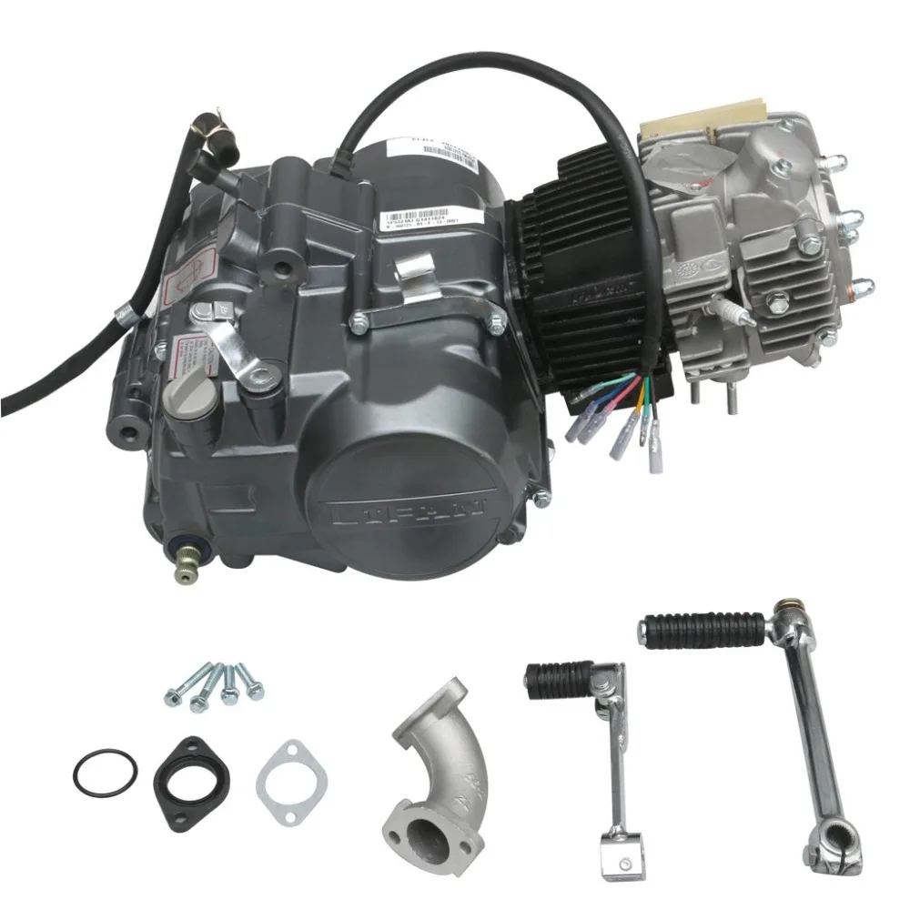 TDPRO Lifan 4 тактный двигатель 140cc запуск двигателя мотоцикла грязи питбайк двигатели стартер+ Масляный радиатор+ выхлоп+ 45 мм воздушный фильтр+ рычаг