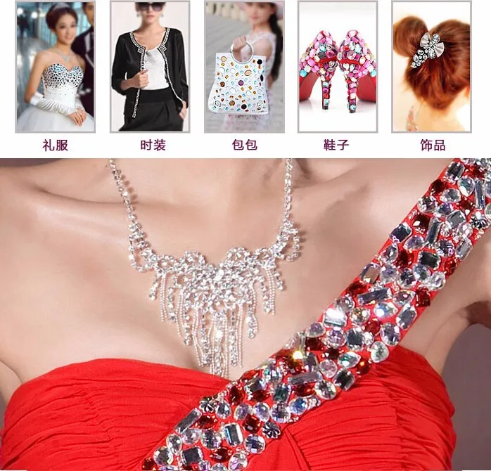 60pcs/lot 17X28MM Teardrop Grid Sew on Stone Crystal Clear AB 2 holes color Flatback Droplet Sewing For Dress Garment |