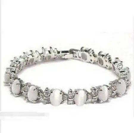 Оптовая цена 16new ^ ювелирные изделия серебряный белый опал браслет 7 5''|bracelet