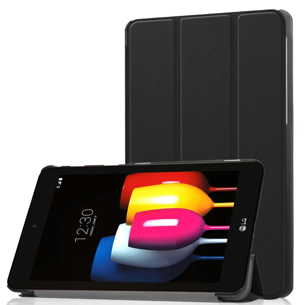 Ультратонкий Магнитный чехол подставка из искусственной кожи с принтом для LG G Pad