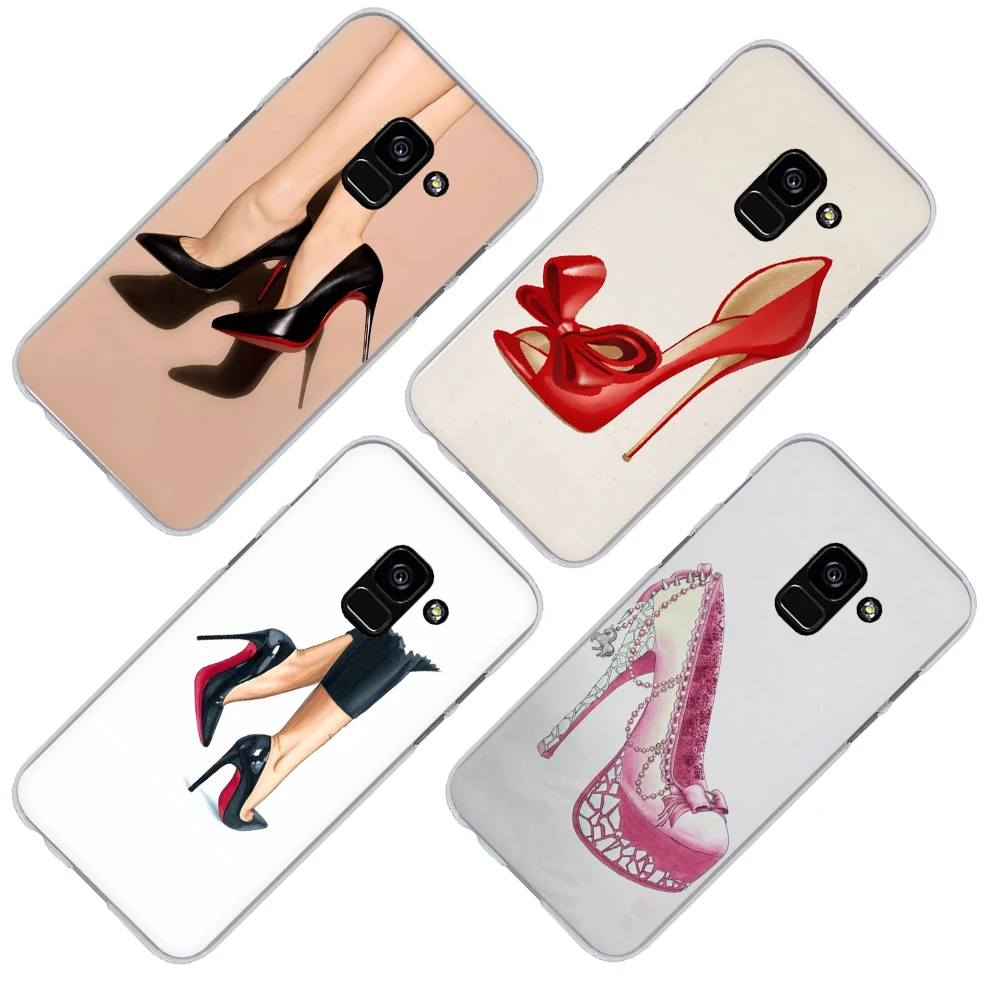 Твердый чехол на высоком каблуке для Samsung A3 A5 A6 A8 Plus A7 A9 A10s 20s 30s 40s 50s 70 красный |