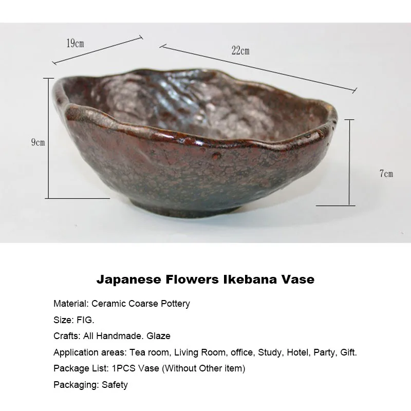 Японский цветочный горшок с узором из камня Настольная Ваза Ikebana Гидропонные