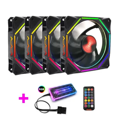 Цветной вентилятор RGB 120 мм светодиодный светящийся двойной аура корпус ПК бесшумный вентилятор с синхронизатором пульт дистанционного управления набор ЦП кулер вентилятор для компьютера - Цвет лезвия: Серебристый