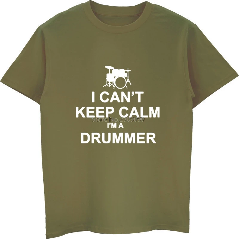 Я не могу Keep Calm I'm ударник футболка Для мужчин хлопок с коротким рукавом s
