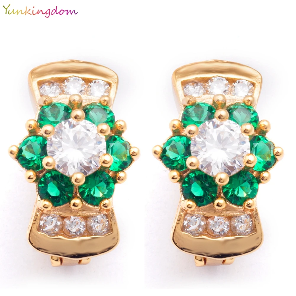 Yunkingdom модные серьги кольца цветок золотой Цвет 4 s кристалл для женщин|hoop earrings for