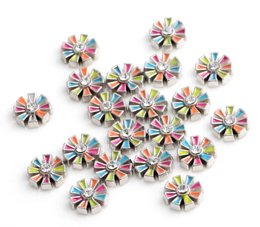 20 шт./лот цветной цветок сделай сам сплав плавающий медальон подходят для стекла