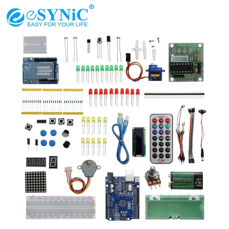 ESYNiC 96 In1 набор лаборатории проекта UNO R3 1602 LCD стартовый SG90 9G серво Потенциометр Servo