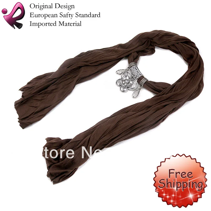 Бесплатная доставка мода женщин шарфы с кулон оптовая продажа ювелирных изделий