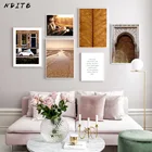 Винтажный постер со старой дверью, Скандинавская абстрактная Настенная картина на холсте, Скандинавская живопись, декоративная картина, Современное украшение для дома