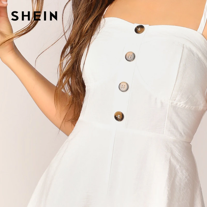 SHEIN Комбинезон На Бретелях С Открытой Спинкой Стильный Яркий Короткий Комбинезон