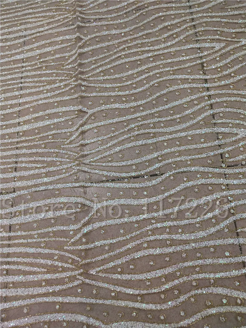 Good looking 5yards hand print glitter tulle mesh lace fabric JRB-72103 for wedding dress in off white | Дом и сад