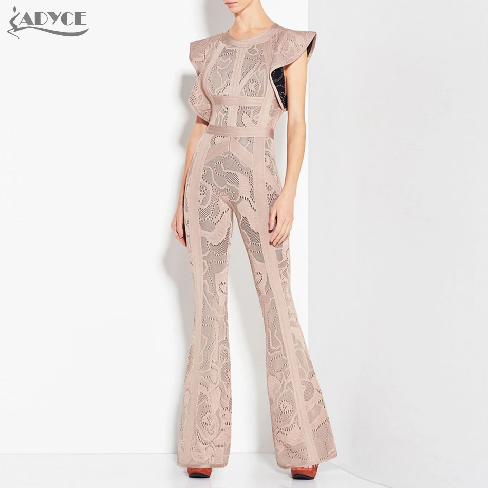 Adyce 2019 новинка бандажные комбинезоны женские длинные Комбинезоны боди черного