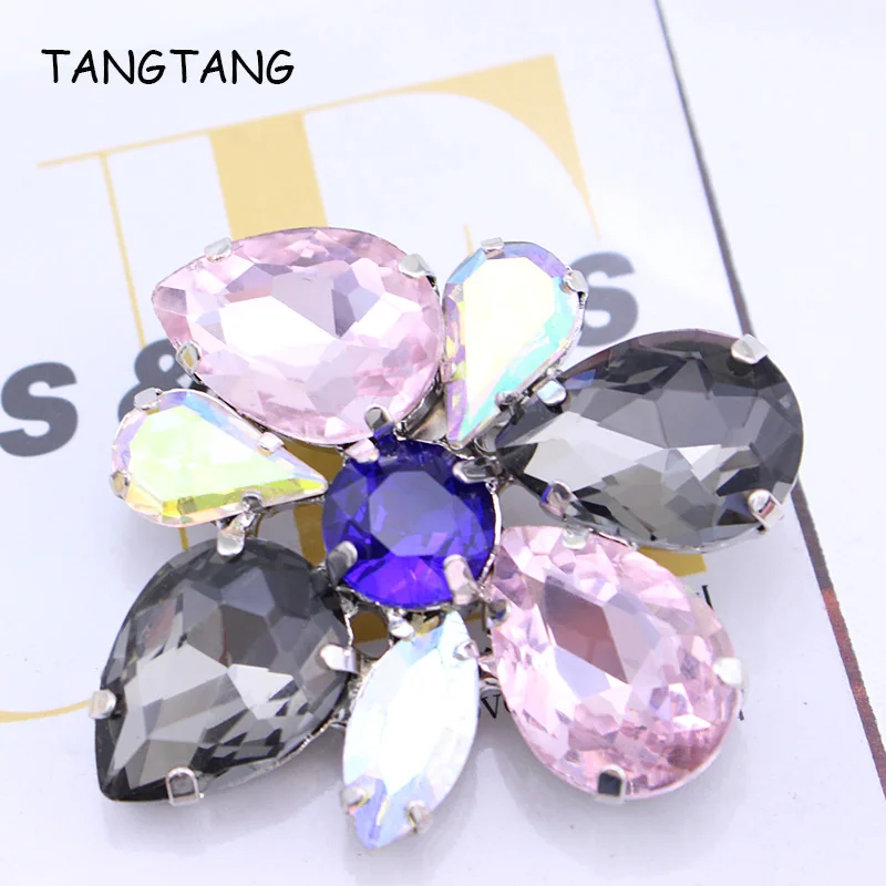 TANGTANG новый дизайн розовый серый кристаллическое стекло блестящая брошка Pin