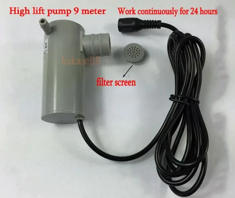 Погружной водяной насос постоянного тока 12 В 19 Вт с высоким подъемом 9 м 500 л/ч для