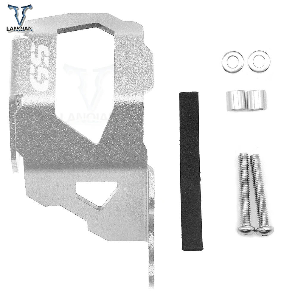 Motorcycle Accessories Aluminum Front Brake Pump Fluid Reservoir Guard Cover Protect For BMW F800GS F700GS 13-2018 up with logo |