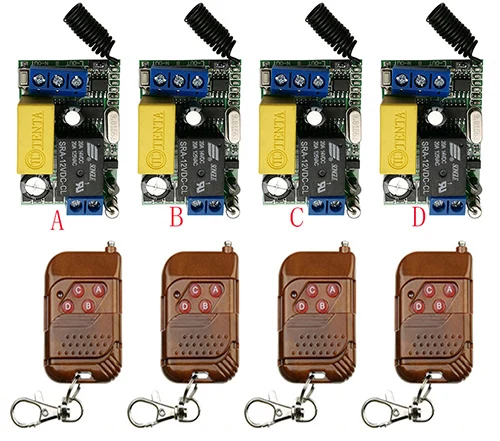 

AC220V 1CH 10A Remote Control Switch Relay Receiver Transmitter Learning Light Lamp Wireless Switch window/Garage Doors/shutters