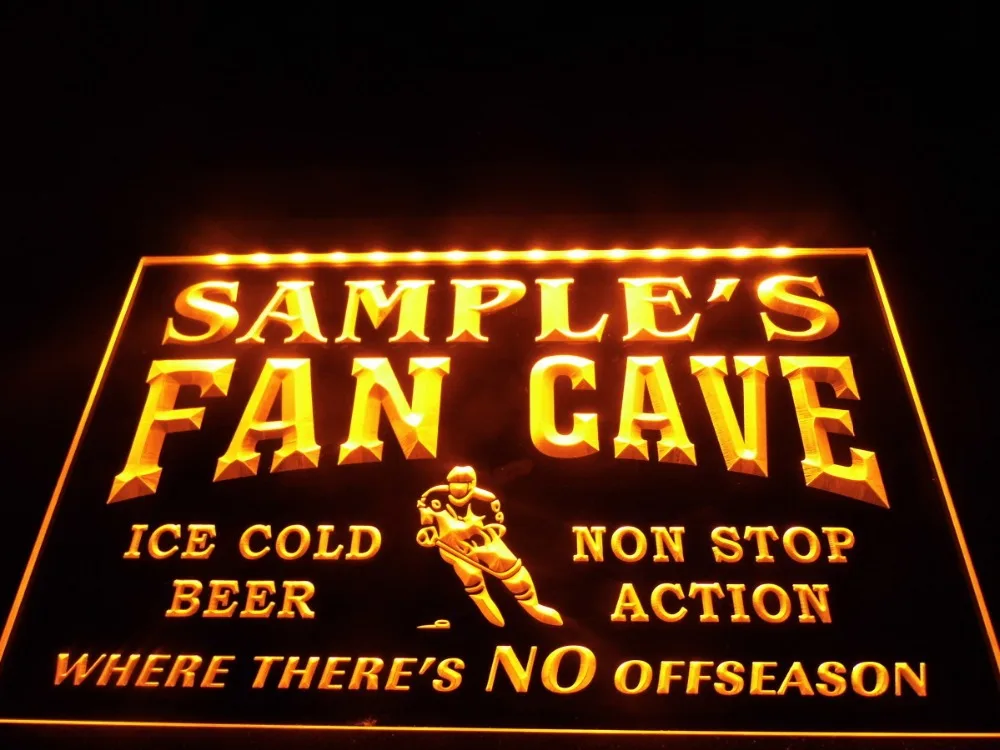 DZ067- Name Personalized Custom Hockey Fan Cave Bar Beer LED Neon Light Sign | Дом и сад