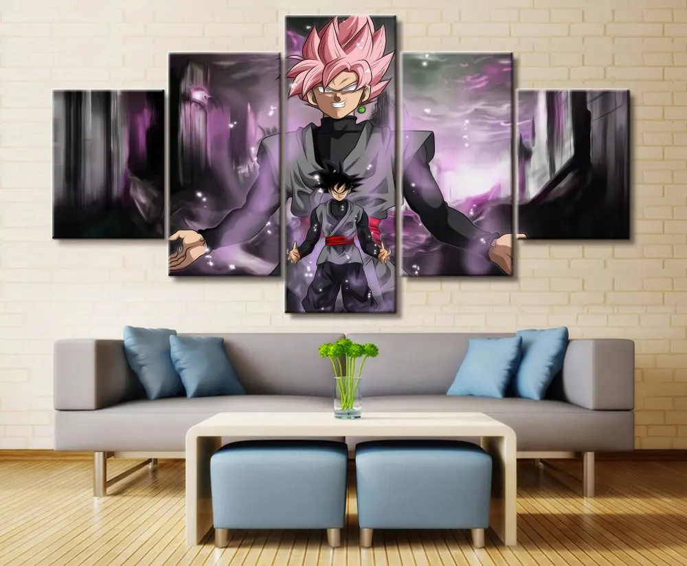 5 панель Жемчуг дракона Гоку черный/Zamasu анимация холст печатная живопись для гостиной стены Искусство Декор HD живописные произведения плакат