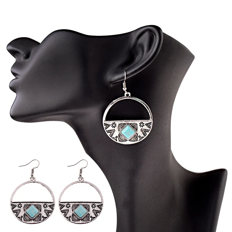 2019 оптовая продажа винтажные женские бирюзовые богемные резные этнические