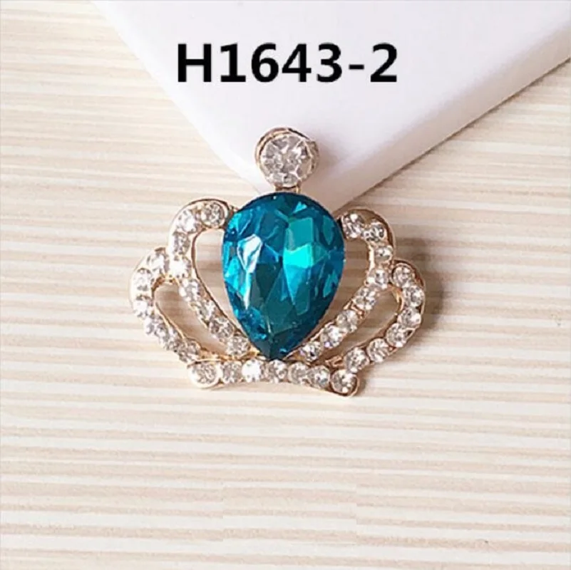 

50pcs 29*32mm Diamond Crystal Crown Bead Beads Button Flatback For Sewing Craft DIY Hair Clip Fashion Accessories