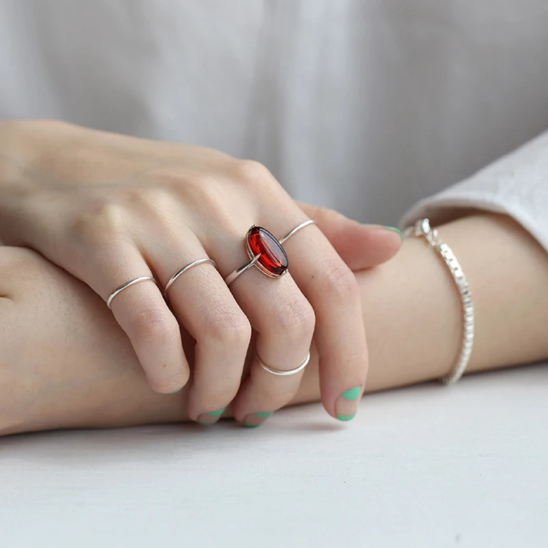 Аутентичные розового золота из тонкой круг кольца для женщин 2020 новый тренд 100% 925