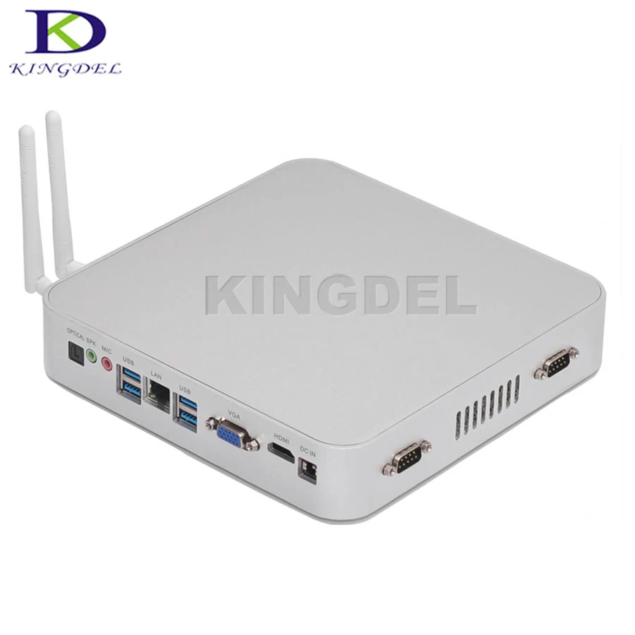 

Kingdel Cheapest CPU Braswell 5th Gen. 14NM N3150 Quad Core Fanless Mini PC,HTPC,4USB 3.0,1*VGA,1*SD Card reader,2COM RS232 Port